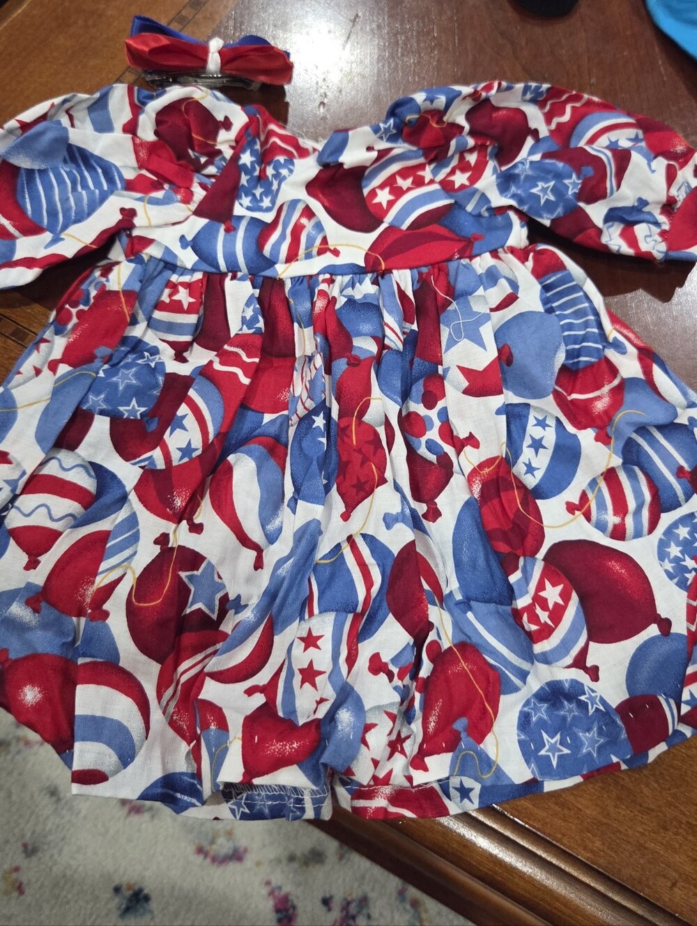 Patriotic Doll Dress & Bow